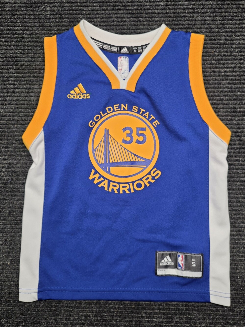 Adidas Kevin Durant Warriors Jersey Youth Small
